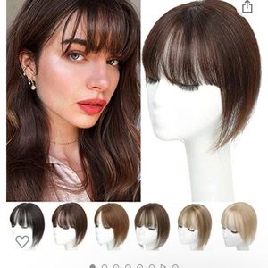 Hair topper, medium to dark brown in color